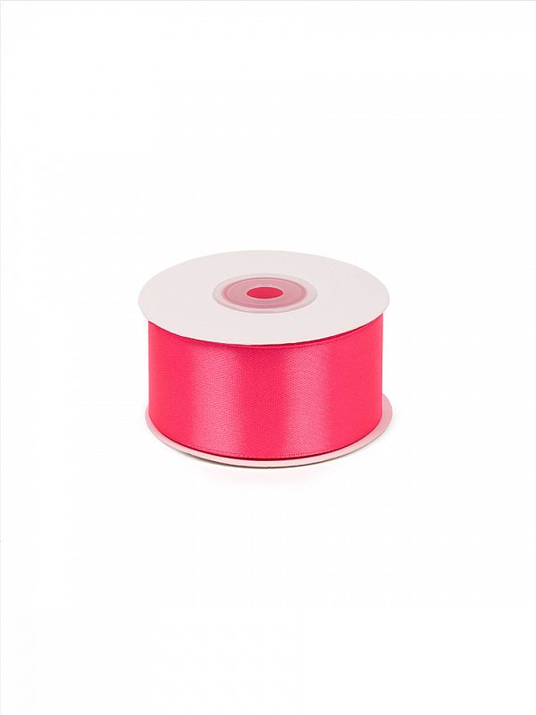 Лента атласная 1-сторонняя 38.0 мм / 22.5±1 метра, 3080 ярк.розовый, Magic4Hobby