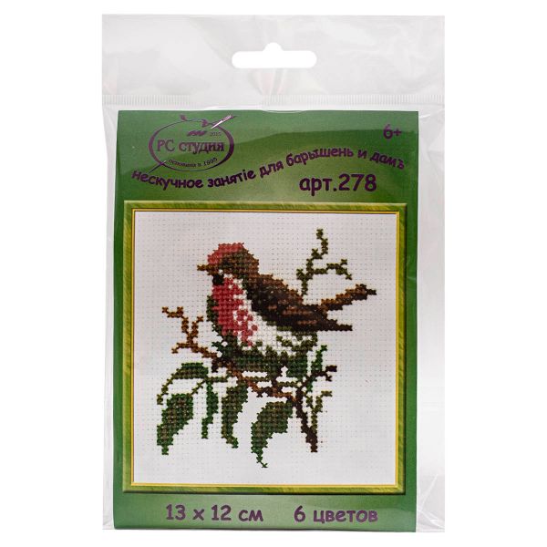 Набор для вышивания нитками РС Студия, Чечетка 13х12 см