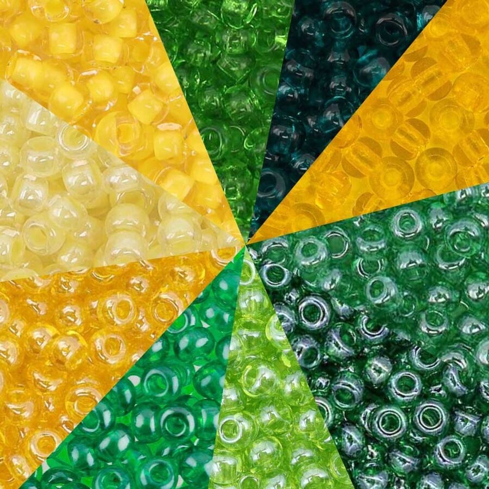 Набор бисера Preciosa №31, 50 г (10 цв. по 5 г), (№10/0 = ⌀2.3 мм)