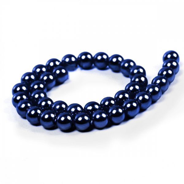 Бусины пластик (перламутр) ⌀4 мм, цв.A33 синий, уп.500г (15000 шт), Magic4Hobby