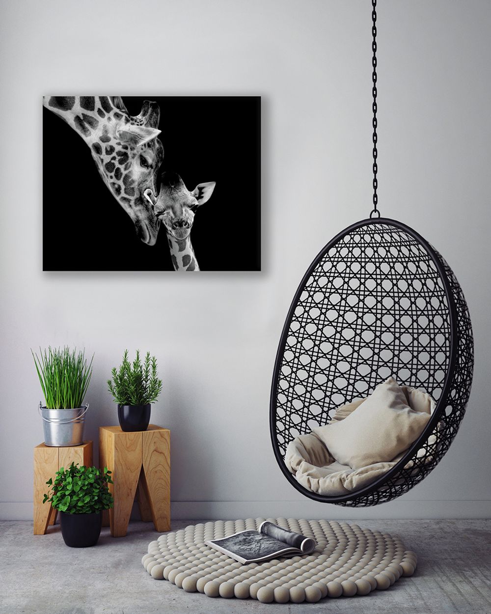 Картина по номерам Фрея PCF-30, на холсте с подрамником Жирафы, 50х40 см