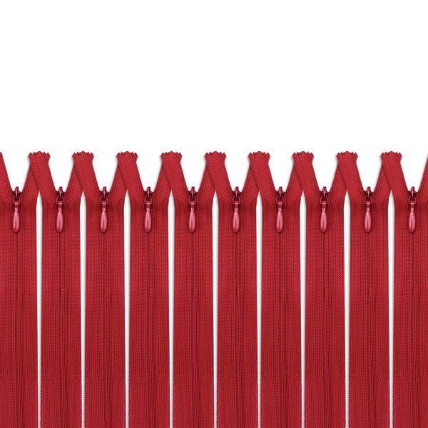 Молния потайная (скрытая) Т3 (3 мм) 1 зам., н/раз., 50 см, алый, 31280 / 50, 10 шт