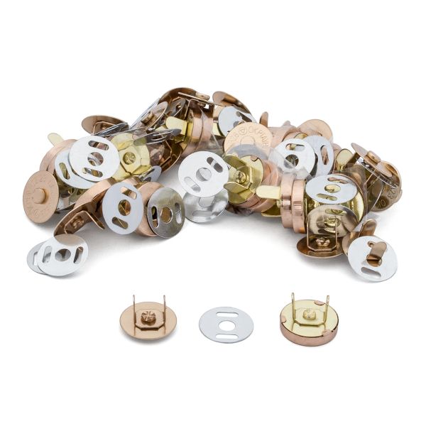 Кнопка магнитная металл ⌀14.0 мм, 0326-1037 св. золото, 20 шт