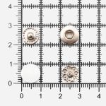 Кнопка Альфа (S-образная) ⌀10.0 мм, ≈1440 шт, МЕТАЛЛ, эмаль, 102 молочный матовый + отв.части никель, ВТ-2, NEW STAR