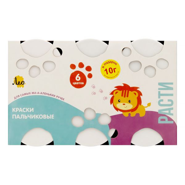 Краска пальчиковая Лео Расти набор 6 цв.х70 г, Лео LFINP-006