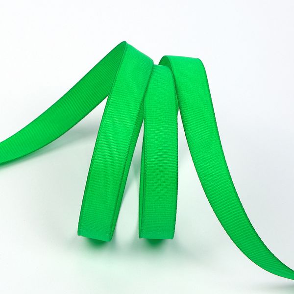 Лента репсовая (в рубчик) 12.0 мм, 579 (120) яр.зеленый, уп. 27,4м