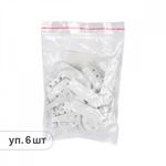 Крючок шубный TBY 50 мм, TBY-0122, цв. белый уп. 6 шт