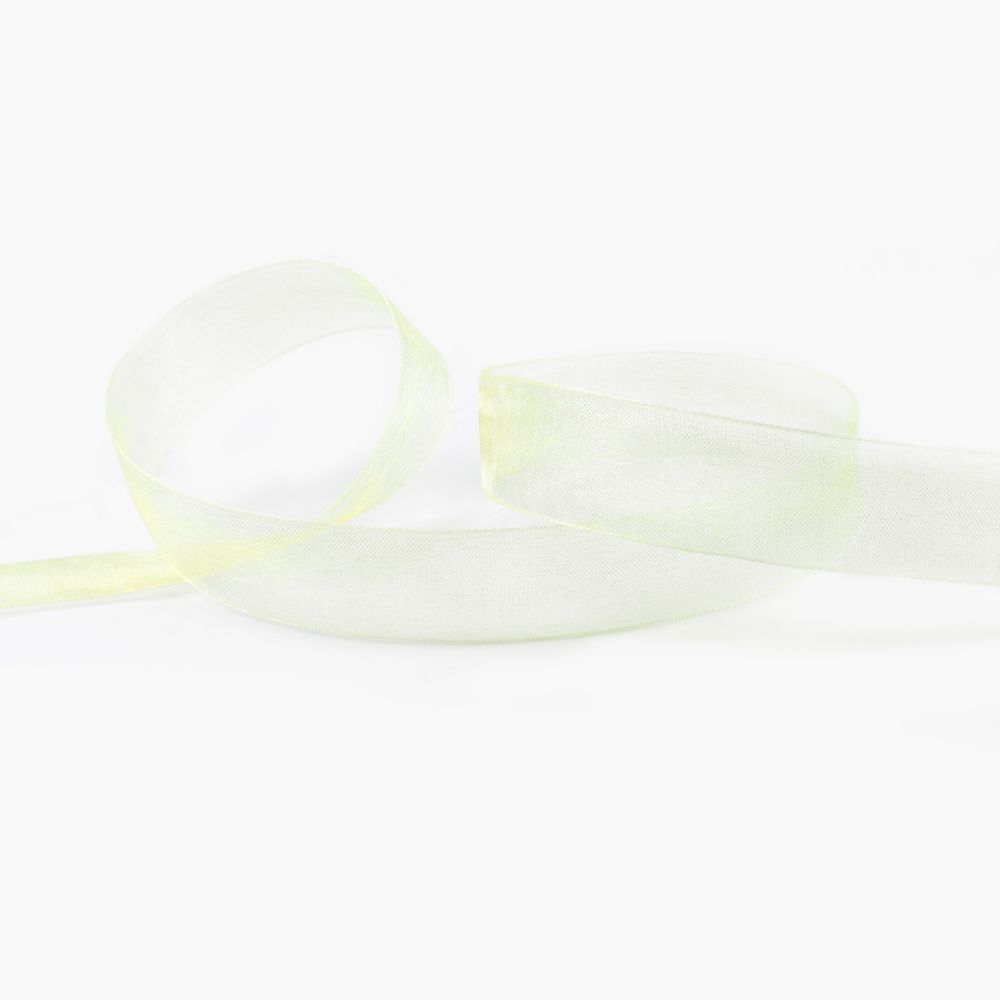 Лента капроновая (органза) 20.0 мм / 22.8±1 метра, 011 св.желтый, Blitz OR-20