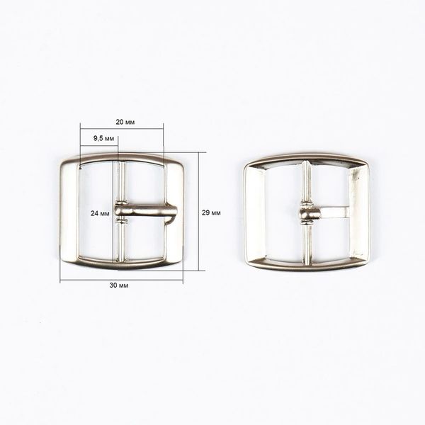 Пряжка ременная металл 24 мм. сер, 10 шт, BIG