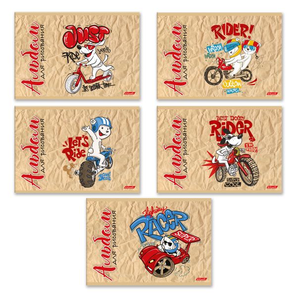 Альбом для рисования 100 г/м², A4 29х20.5 см, 8 л. на скобе, 20 шт, Райдер 000679, Светоч 8АЛСК4_1_3_9