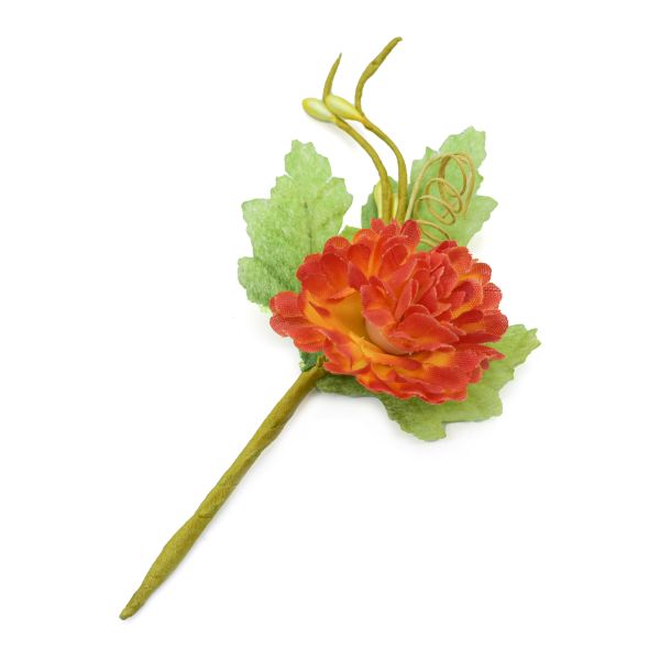 Цветы искусственные декоративные D4x2.5xH12см, 1шт, Астра, F08 оранжевый