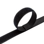 Лента контактная липучка (велкро) пришивная 20 мм / 25 метров, черный, ПАРА (крючок+петля), качество "C"