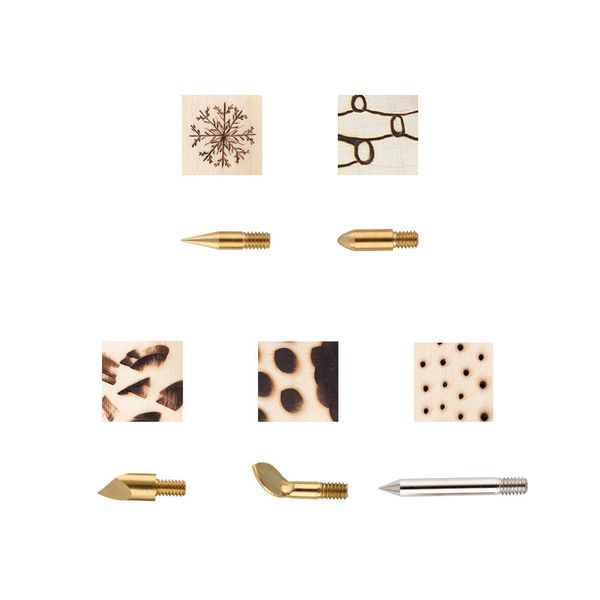 Набор насадок к прибору для выжигания по дереву WBN-05, 5 насадок, Micron