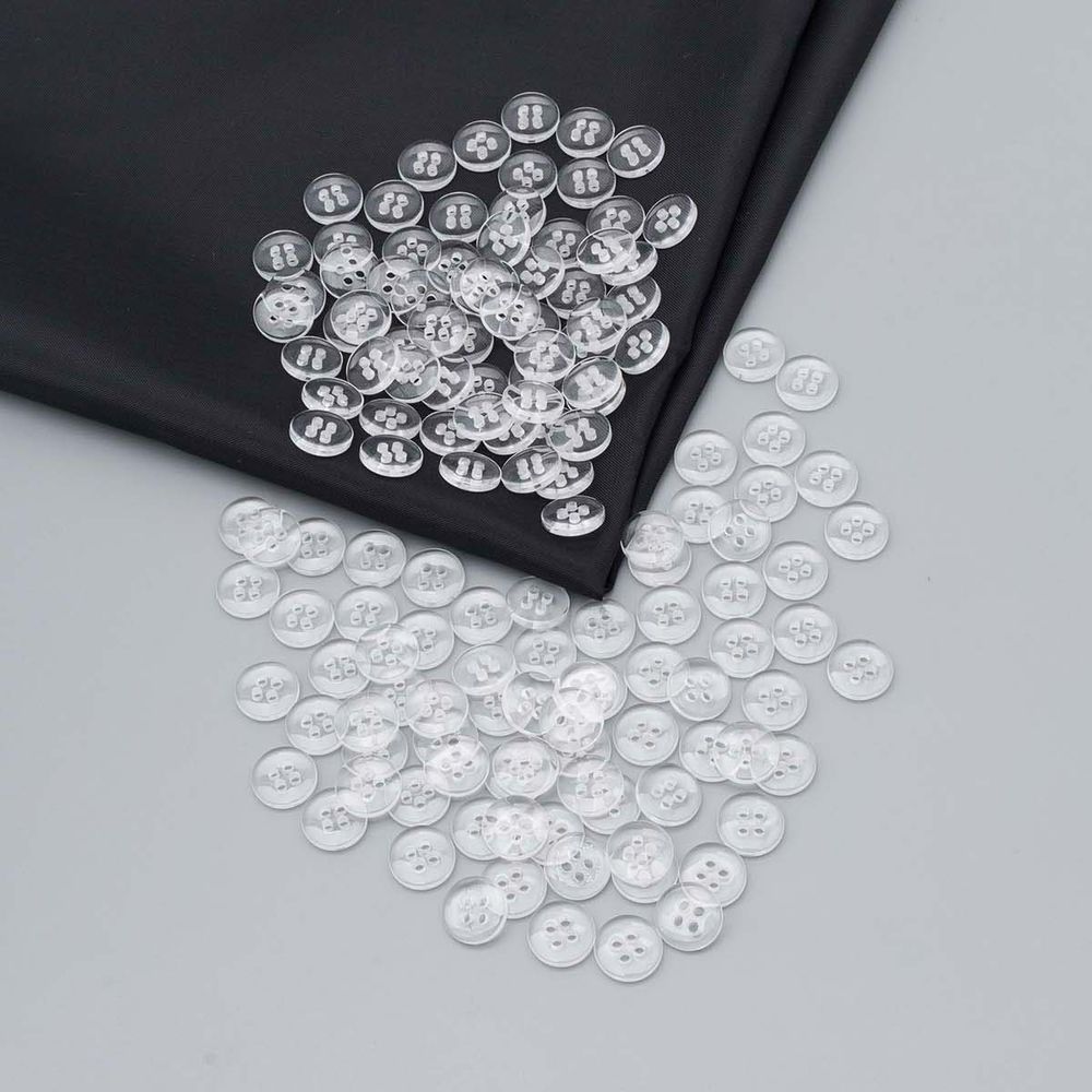 Пуговицы 4 прокола 16L (10мм) пластик (Clear (прозрачный)), PS43, 144 шт