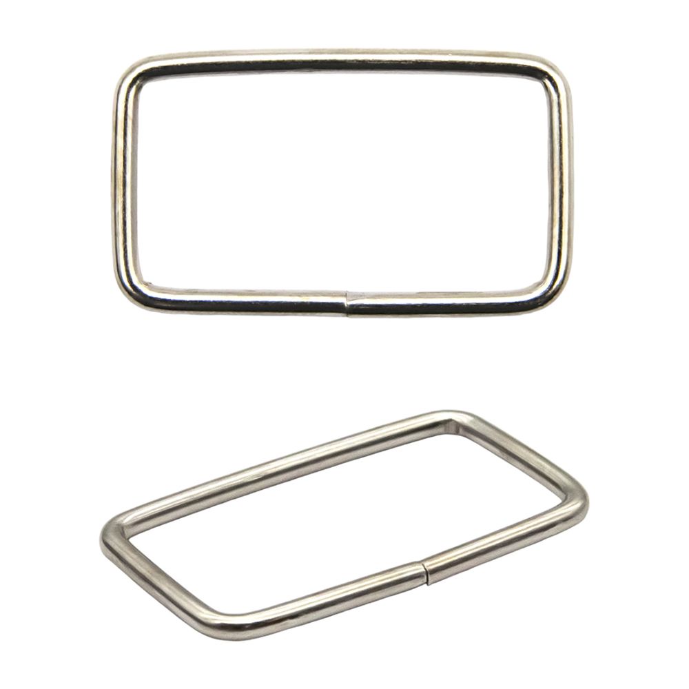 Рамка прямоугольная металл 31х15х2 мм (никель), 100 шт