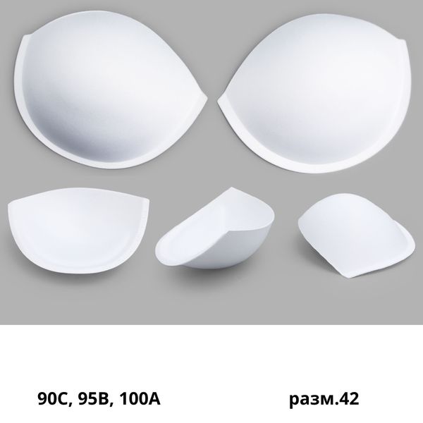 Бельевые чашечки для бюстгальтера PUSH-UP б/уст., с наполн., (3514) разм.42, 01-белый, 10 пар