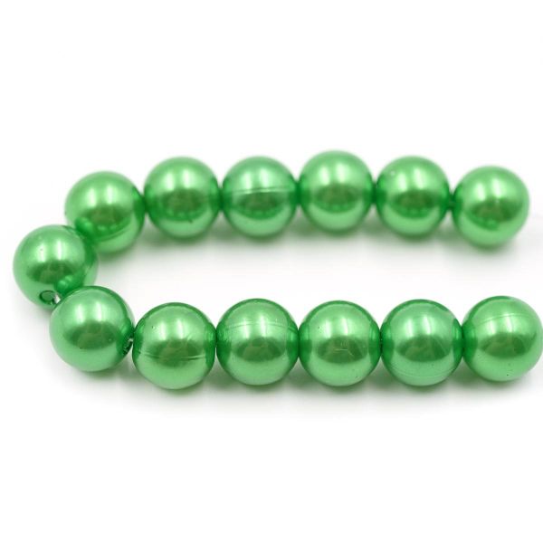 Бусины пластик (жемчуг) ⌀10 мм, 25 г, Astra&Craft, 038 NL зеленый