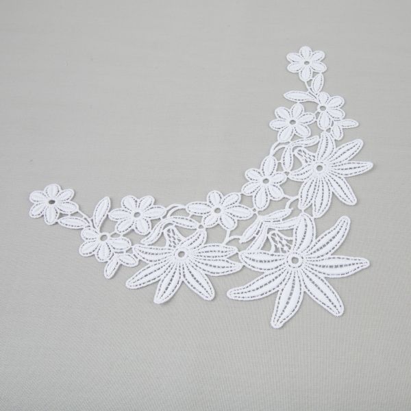 Пришивная кружевная вставка 170 мм, гипюр, 10 шт, Турция, белый, Gamma GIC-23-01