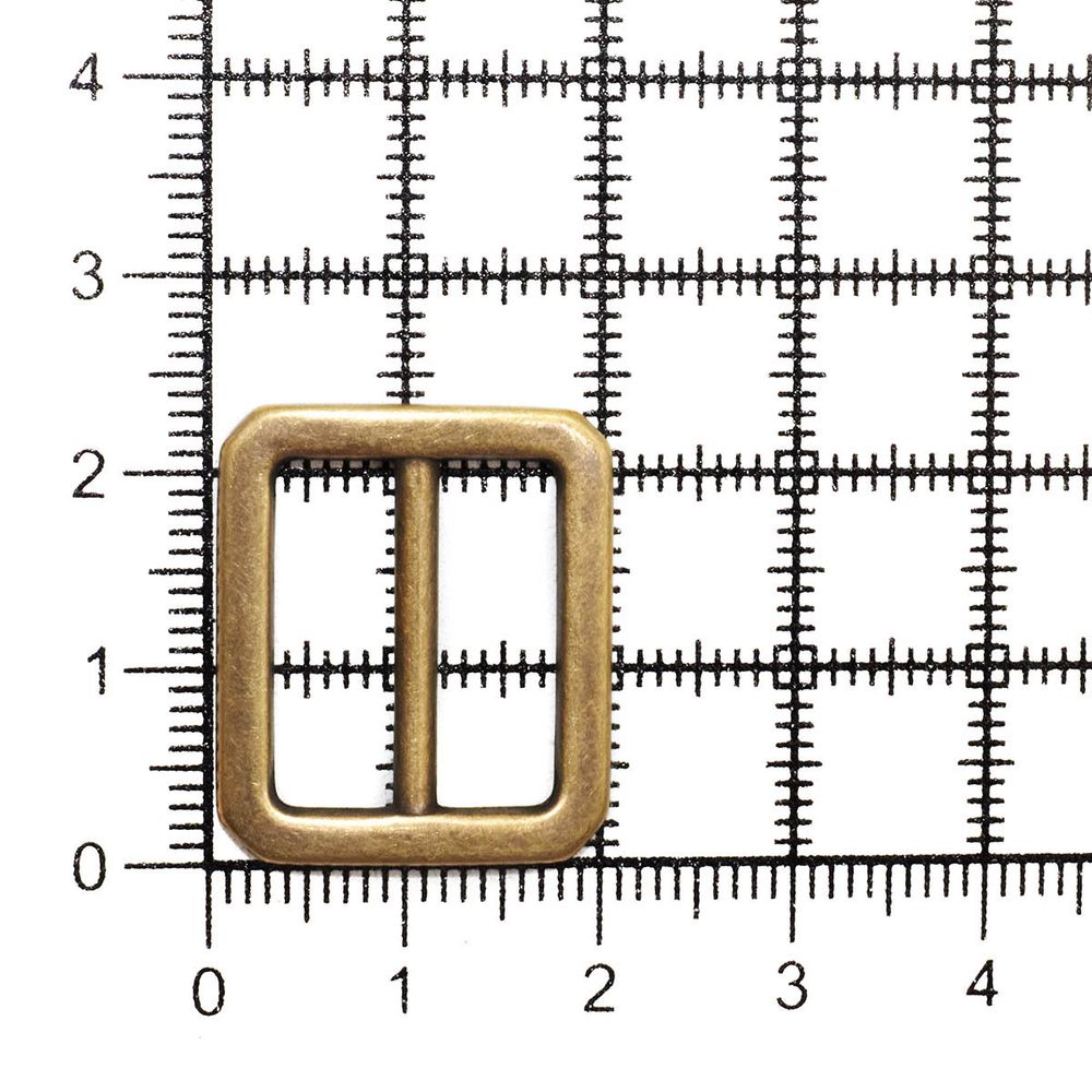 Пряжка регулировочная металл 18 мм, латунь ГР, 6909, 10 шт, BIG