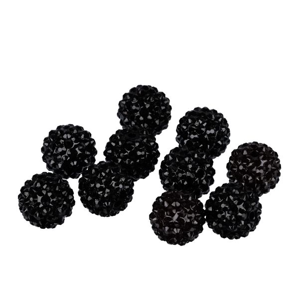 Бусины пластик ⌀18 мм, 10 шт, №01 черный, Zlatka BWR-18