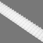 Лента (тесьма) шторная: сборка параллельная (1:2) 50 мм / 50 метров, (3 шнура) для велкро, белый, С01/50