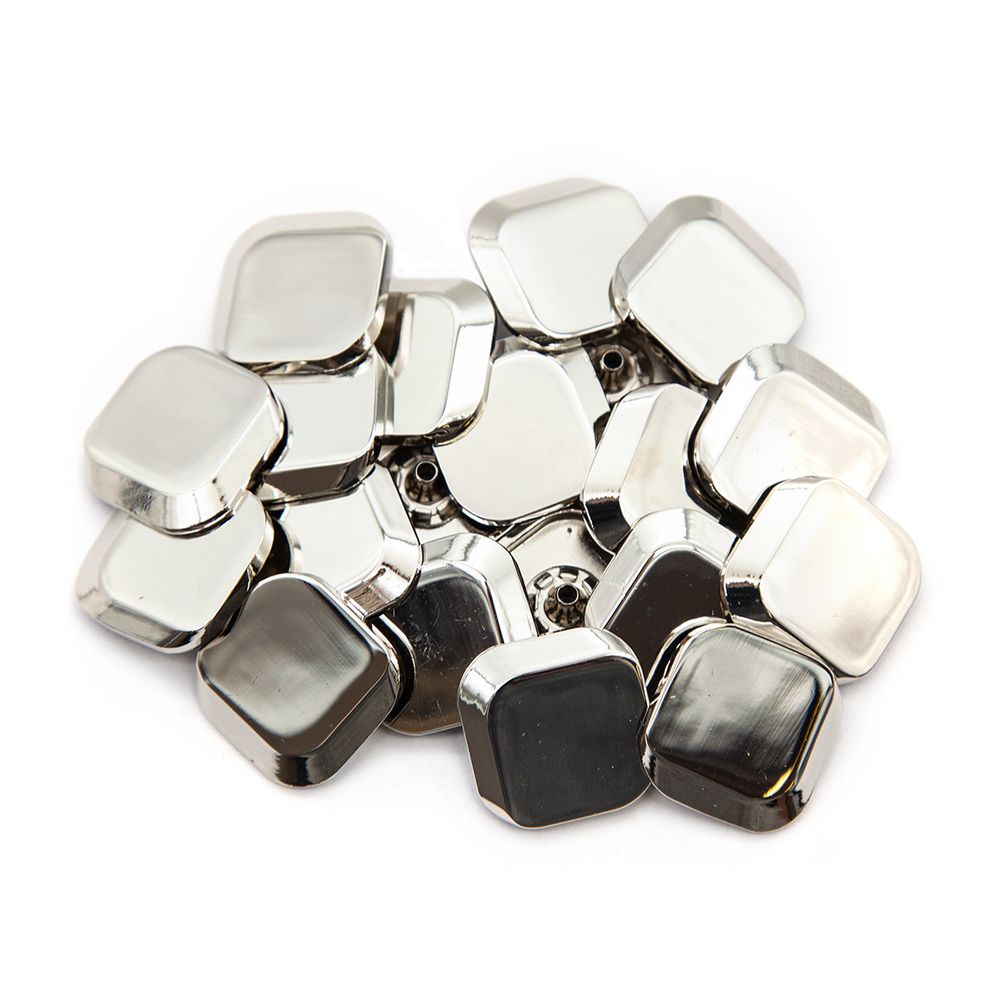 Часть кнопки 5/22x22 никель 3D без ответной части, 20 шт