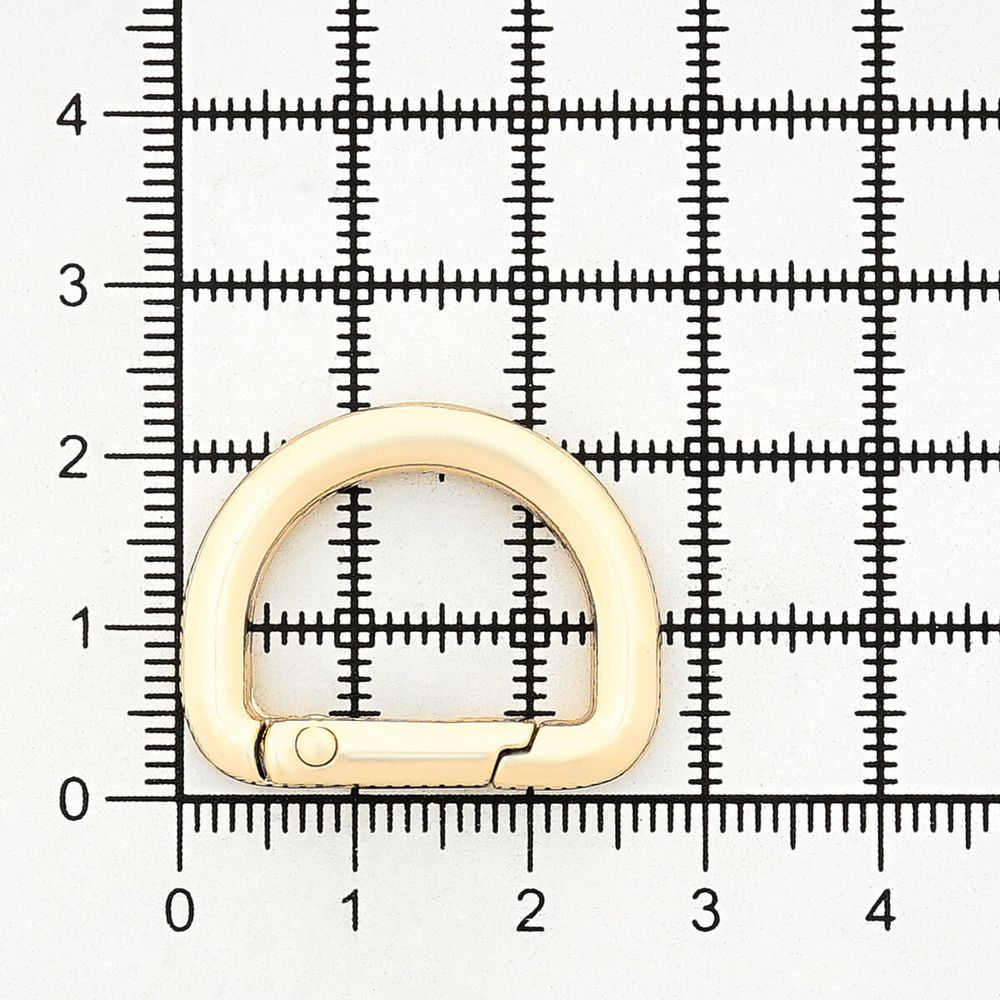 Карабин металл полукольцо 20.0 мм, золото, MB_2232, 6 шт