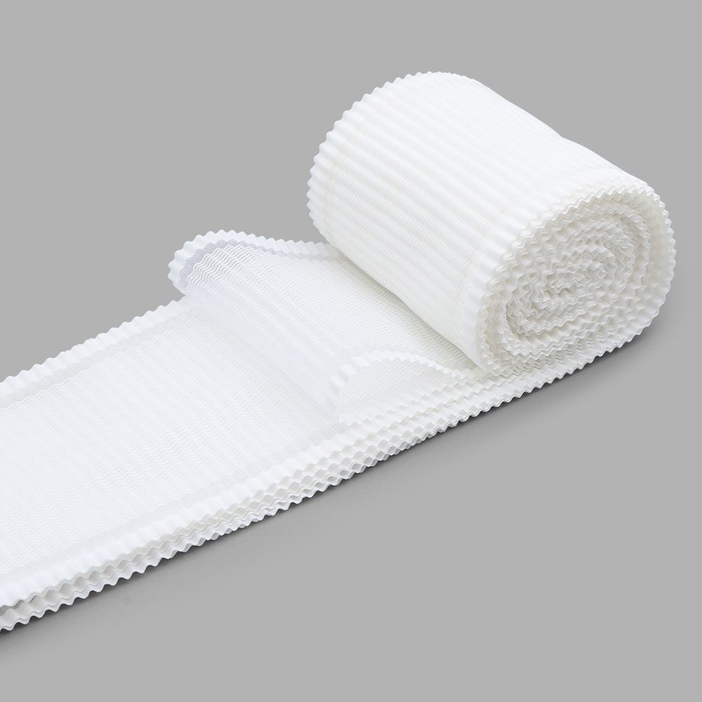 Лента атласная гофре 80.0 мм, 1 м, (белый), С72, 10 шт, Красная лента