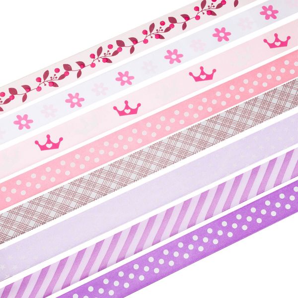 Набор атласных лент Ассорти 2 8 шт по 3 м, ширина 2,5 см