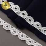 Кружево гипюр (плетёное) 22 мм, TBY.C01927A, теплый белый, 13.71м, Kruzhevo