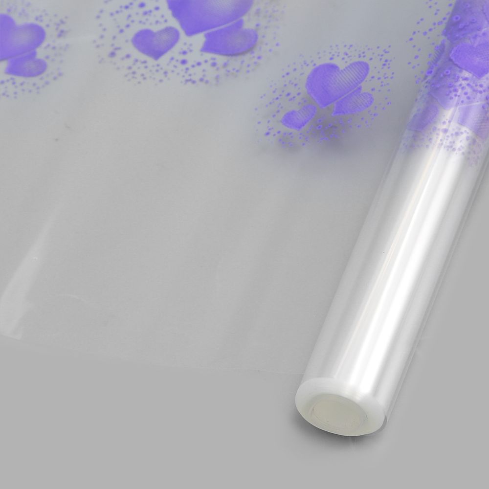 Пленка Сердца сиреневая 70 см / 9.14±5% метра