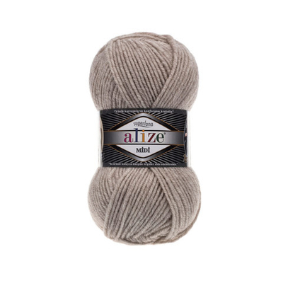 Пряжа Alize (Ализе) Superlana Midi / уп.5 мот. по 100 г, 170м, 152 бежевый меланж A