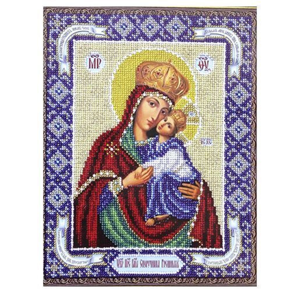 Мозаика стразами Икона Споручница Грешных, 22x28, частичная выкладка, Алмазная живопись
