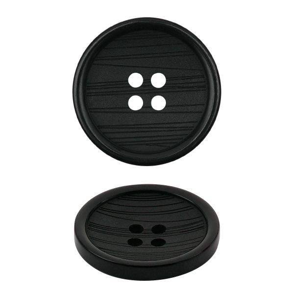 Пуговица 4 прокола 48L=32 мм, Black, черный, NE116, 36 шт