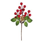 Веточка декоративная с шишкой и ягодами 20 см, 3 шт, 01, Blumentag