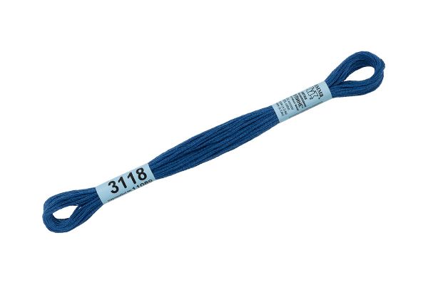 Мулине Gamma 100% хлопок, цв.3118 синий, 24 мотка по 8 метров