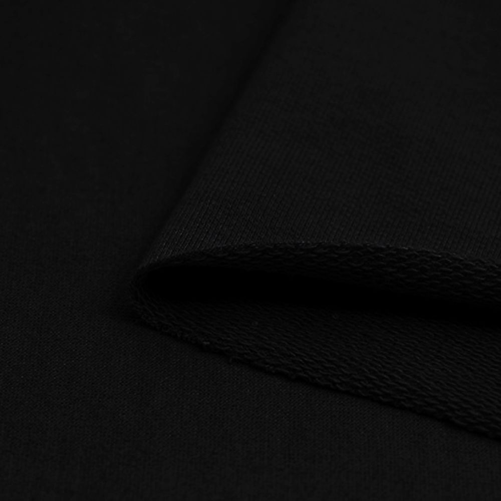 Футер 3-нитка петля гладкокрашеный диагональ 320 г/м², 80% х/б, 20% п/э, 190 см, цв. черный, 6м /TOS/