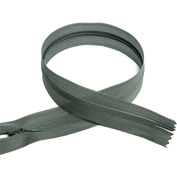 Молния потайная (скрытая) Т3 (3 мм) 1 зам., н/раз., 20 см, цв.F320 серый уп.50 шт