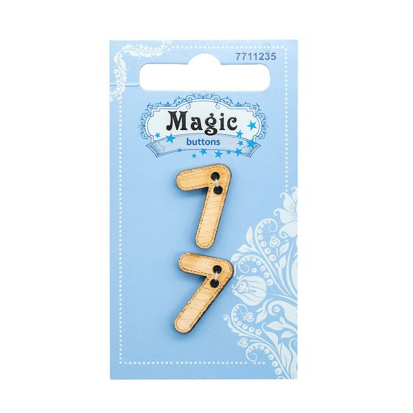 Украшения декоративные пуговицы Цифра Семь, 2 шт, Magic Buttons BBLWA69-32L