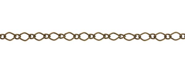 Цепочка декоративная металл 8х5, 5, 4х3 мм, на бобине 25 м, под бронзу, Micron MI-09