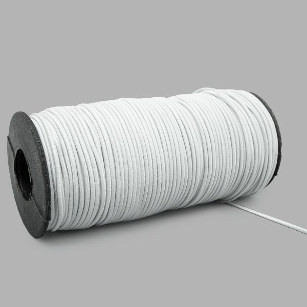 Резинка шляпная (шнур эластичный) ⌀2.0 мм / 100 метров, 0370-0200, С501 - белый