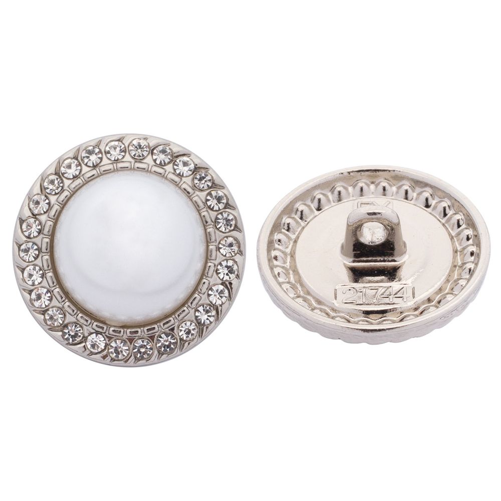 Пуговицы на ножке 32L=20 мм, металл, Silver (серебристый), 10 шт, MP15