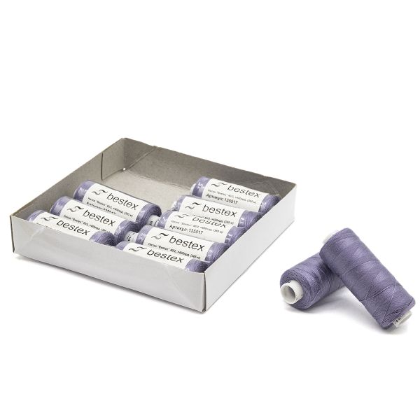 Нитки швейные бытовые Bestex 40/2, 365 м (400 ярд) / 10 кат., 074 лаванда