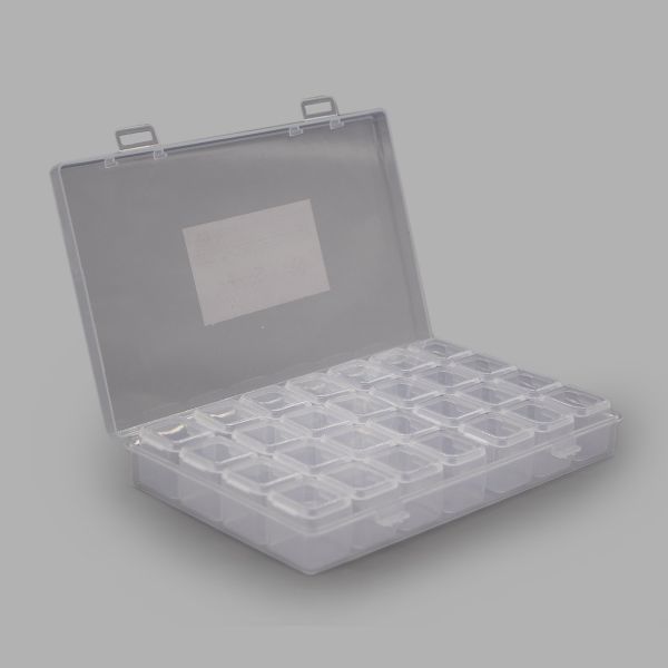 Пластиковый контейнер с 28 баночками, 17,5х10,5х2,6см Hobby&Pro, 29591