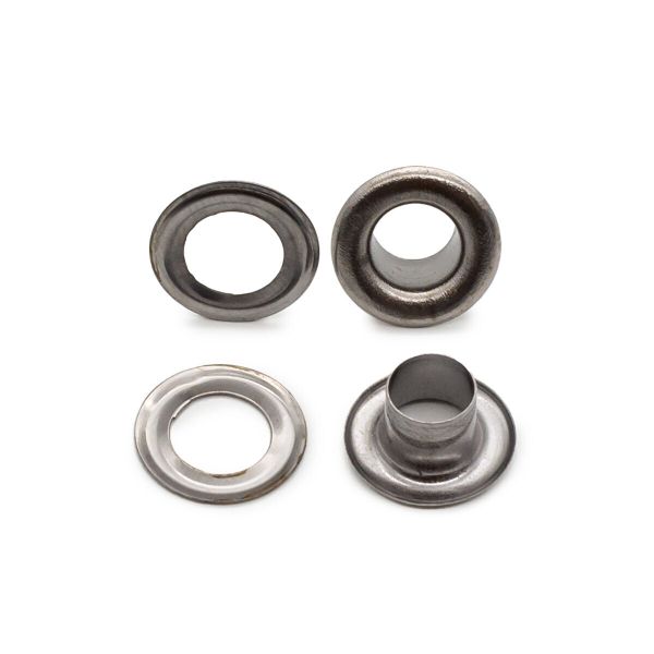 Люверсы металл ⌀_6.0 мм (внутр.), №4, сталь, чер.никель, 100 шт, New Star