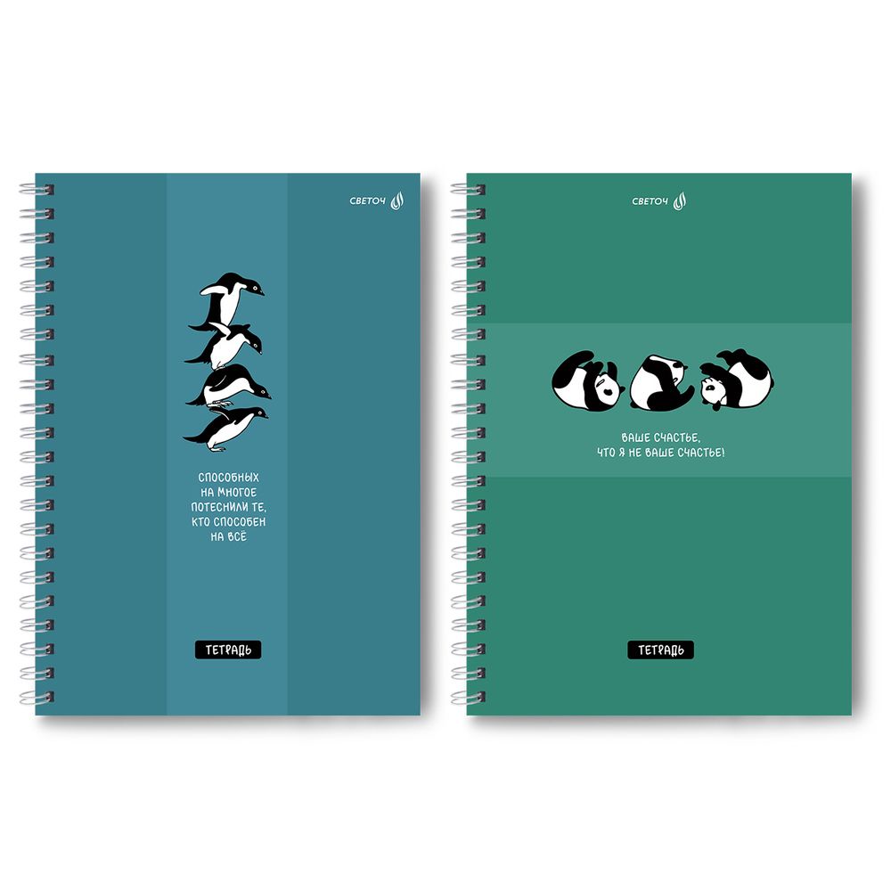 Тетрадь ученическая общая, выборочный УФ лак, A4 96 л. на гребне 65 г/м², белизна 100 %, 4 шт, клетка, 01260 Способны на всё!, Светоч Т132