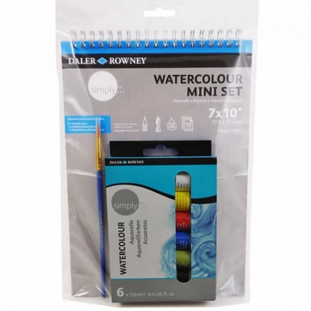 Краска акварель Simply Мини с блокнотом 6 цв. 12 мл, Daler Rowney D134500900