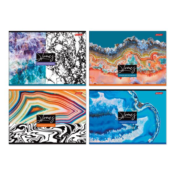 Альбом для рисования 100 г/м², A4 29х20.5 см, склейка с одной стороны 40 л., 4 шт, 40АЛКЛ4_000253 Каменный цветок, Светоч