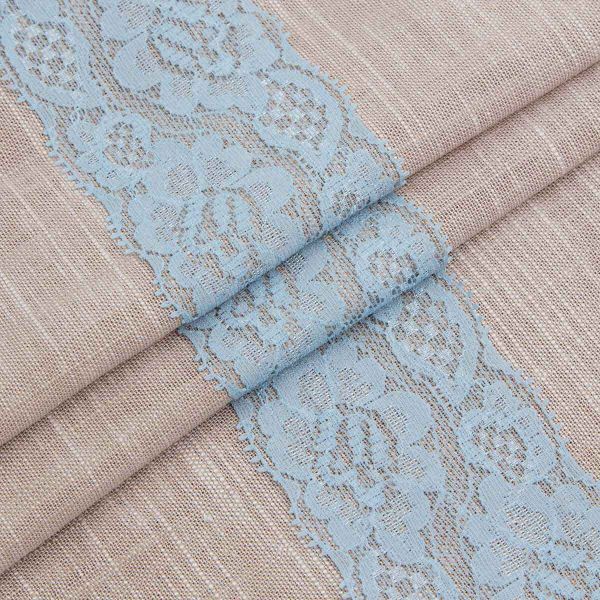 Кружево эластичное (стрейч) 58 мм, JD040 голубой, 20 м