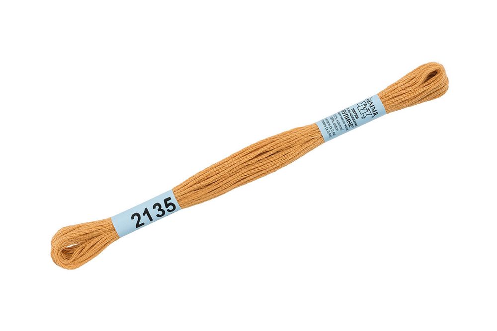 Мулине Gamma 100% хлопок, цв.2135 золотисто-коричневый, 24 мотка по 8 метров